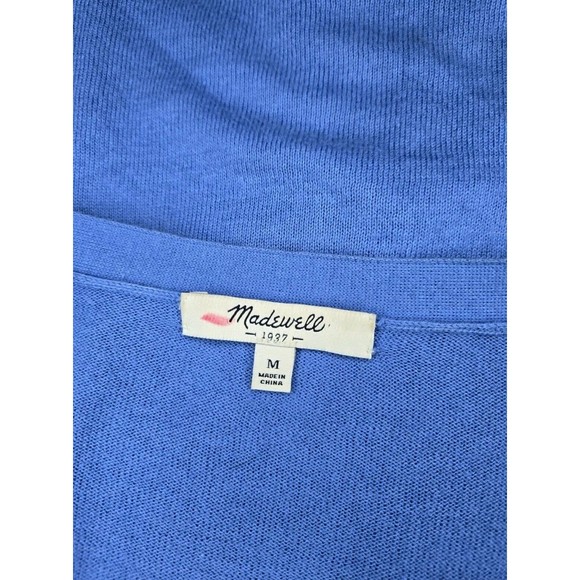 Madewell 1937 Long Blue Cardigan Women's Size Medium With Pockets - Picture 4 of 5